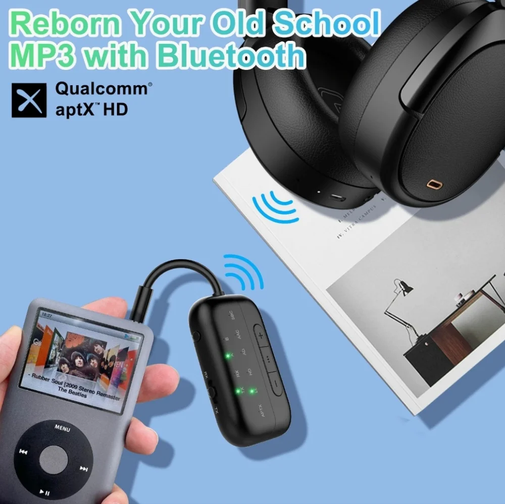 Pro Bluetooth Transmitter Receiver,2-in-1 Airplane Bluetooth 5.4 Adapter